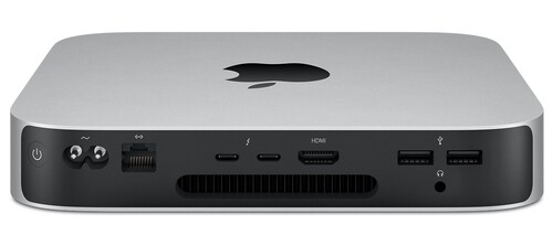 Die Anschlussmöglichkeiten des Mac Mini M1 (Bildquelle: Apple)
