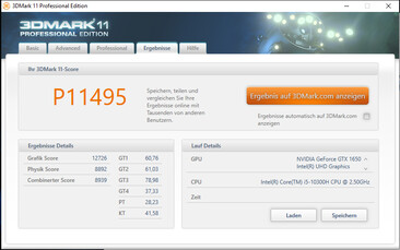 3D Mark 11 (Netzbetrieb)