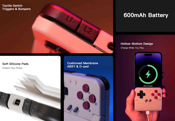 Der Pocket P1 erlaubt die Aufladung des Smartphones bei der Nutzung (Bildquelle: GameSir)