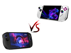 Das Legion Go 2 und MSI Claw A8 auf offiziellen Bildern. (Bildquelle: Lenovo & MSI - bearbeitet)