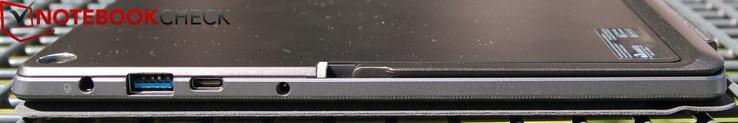 rechts: Kopfhörer-/Mikrofon-Port, USB 3.0, USB 3.1 Typ-C, Netzanschluss