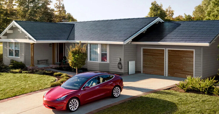 Beispiel für ein umgesetztes Tesla Solardach (Bild: Tesla)