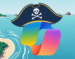 Microsofts Copilot wird zum Pirat (Bildquelle Notebookcheck und Imagen3)