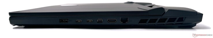 Rechts: USB 3.2 Gen2 Typ-A, 2x Thunderbolt 4, Mini-DisplayPort, HDMI