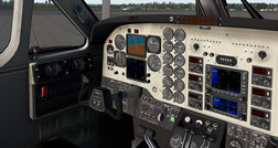 Standard X-Plane 11 KingAir C90B Cockpit (Quelle: Laminar Research)
