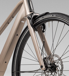 Die Gabel besteht aus Carbon