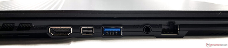 Links: HDMI 2.1, Mini-DisplayPort 1.4, USB Typ-A 3.2 Gen. 1, kombinierter 3,5-mm-Audioanschluss, 2,5-Gbps-LAN