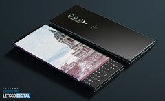 Wie das BlackBerry 5G-Smartphone mit Tastatur in der ersten Jahreshälfte 2021 aussehen könnte. (Bild: Concept Creator, LetsGoDigital)