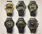 Vier dieser sechs Casio-Camouflage-Uhren sind gestartet