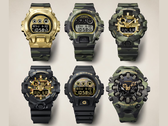 Vier dieser sechs Casio-Camouflage-Uhren sind gestartet