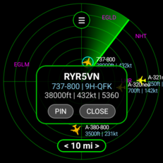 Funktion zum Markieren von Flugzeugen in der Flight Scanner-App