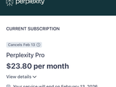 Perplexity in unserer Account-Verwaltung: Wir müssten ab dem 13. Februar 23,80 US-Dollar zahlen.