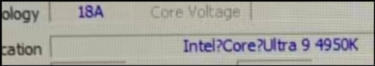Intel Core Ultra 9 4950K Nova Lake.