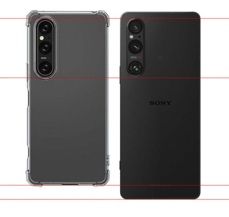 Das geleakte Xperia 1 VI Case ist deutlich weniger hoch als ein Renderbild des Xperia 1 V. (Bild: Slashleaks/Sony/Sumahodigest)
