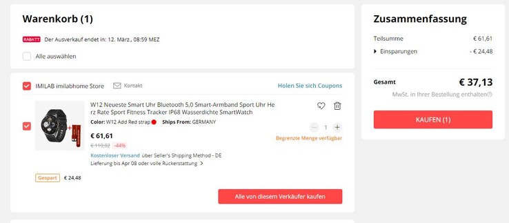 Zur Realisierung des günstigen Deal-Preises muss ein Gutschein aktiviert werden