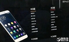 Eine Variante des LeEco Le 3 Pro soll 8 GB RAM und 256 GB Speicher bieten.