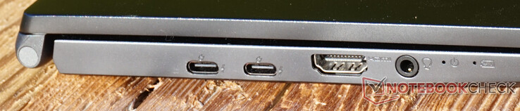 Anschlüsse links: zweimal Thunderbolt 4, HDMI 2.0, Headset