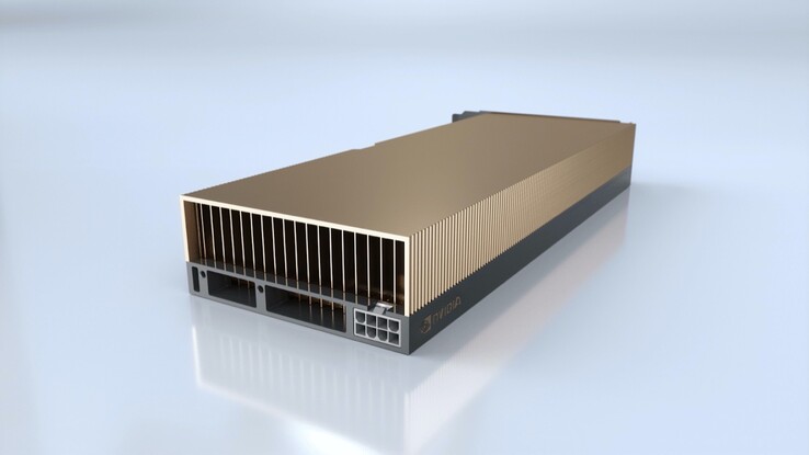 Die Nvidia A40 bietet fast dieselbe Ausstattung wie die RTX A6000, allerdings in einem passiv gekühlten Gehäuse. (Bild: Nvidia)