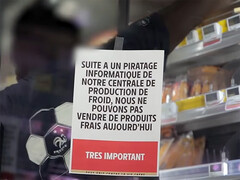 Hinweis auf einen Cyberangriff in einem französischen Supermarkt.
