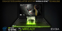 Evga SC17: Gaming-Notebook mit 4K/UHD, GeForce GTX 1070 und G-Sync