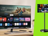 Der Smart Monitor M7 2024 kann dank längerem Standfuß flexibel positioniert werden. (Bild: Samsung)