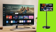 Der Smart Monitor M7 2024 kann dank längerem Standfuß flexibel positioniert werden. (Bild: Samsung)