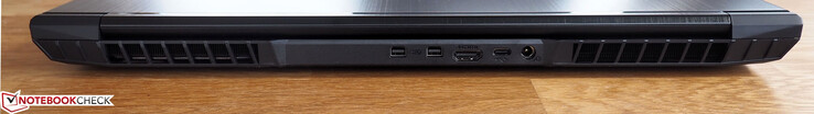 Rückseite: 2x Mini-DisplayPort 1.4, HDMI 2.0, USB-C 3.0, DC-in