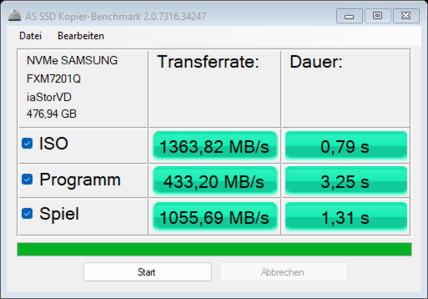 AS SSD - Kopierbenchmark