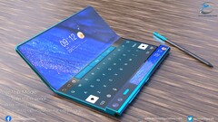 Aus dem Huawei Mate X2 kann man - zumindest im Konzept-Video - einen Mini-Laptop machen. (Bild: Techconfigurations)