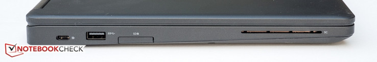 links: DisplayPort over USB Type-C (optional Thunderbolt 3), USB 3.0, SD-Kartenleser