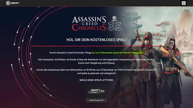 Ubisoft verschenkt über die nächsten Tage die Assassin's Creed Chronicles Trilogy für den PC. (Bild: Ubisoft)
