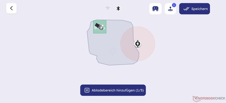 Festlegen eines Abladebereichs - bis zu fünf Stück sind möglich.
