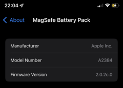 Die Firmware-Version der Magsafe-Geräte ist über iOS auslesbar