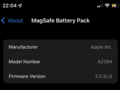 Die Firmware-Version der Magsafe-Geräte ist über iOS auslesbar