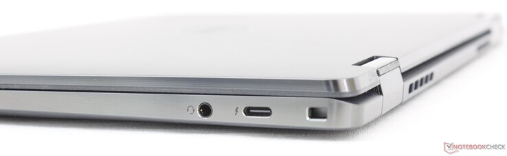 Rechts: 3,5mm-Kopfhöreranschluss, USB-C 3.2 mit Thunderbolt 4 + Power Delivery + DisplayPort, Kensington-Lock