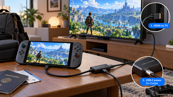 Nintendo Switch am Fernseher verbunden