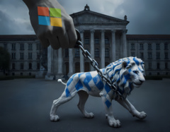 Bayern an den Ketten Microsofts (Symbolbild Stable Diffusion)