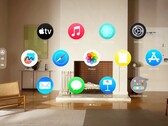 Der Homescreen von Apple Vision Pro ordnet Drittanbieter-Apps stets alphabetisch. (Bild: Apple)
