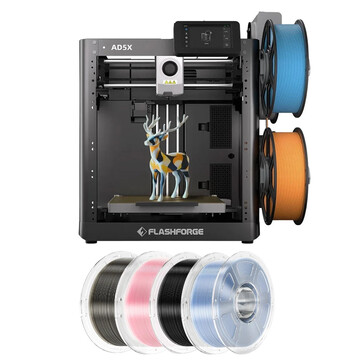 Flashforge AD5X + 4 kg Mecpow HS Filament (3 kg PETG Transparent Hellrosa/Hellblau/Rauchgrau + 1 kg PLA+ Schwarz)