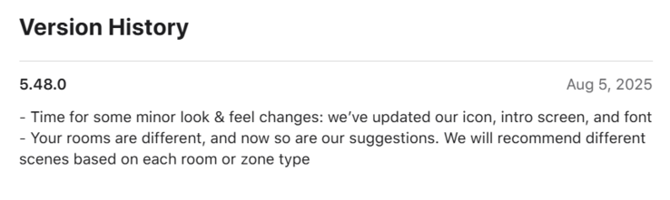 Versionshinweise zur Philips Hue App 5.48.0. (Bildquelle: Apple App Store)