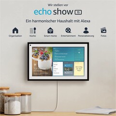 Das 15,6 Zoll große Smart-Display Echo Show 15 von Amazon ist heute in den Verkauf gestartet. (Bild: Amazon)