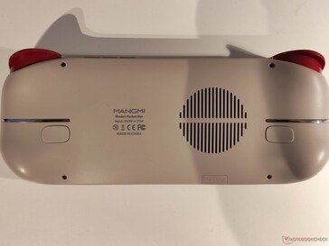 Auf der Rückseite gibt es einen Akzent-Streifen und zwei Tasten