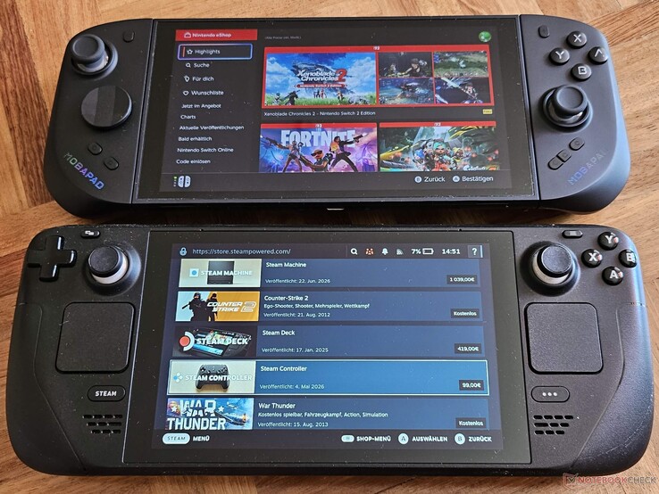 Mit den M12S Controllern wird die Switch 2 in der Größe fast zum Steam Deck.