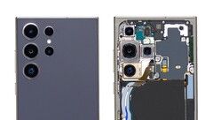 Das allererste Teardown-Video zum Samsung Galaxy S24 Ultra zeigt unter anderem das größere Kühlsystem und die größere Vapor-Chamber. (Bild: PBKReviews)