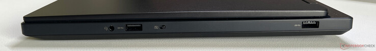 Rechts: 3,5-mm-Audio, USB-A 3.2 Gen.1 (5 GBit/s), Webcam-eShutter, USB-A 3.2 Gen.1 (5 GBit/s)