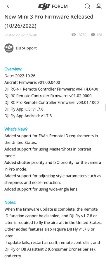 Das am 26.10.2022 von DJI veröffentlichte Firmware-Update bringt der DJI Mini 3 Pro Minidrohne neue Tricks bei.
