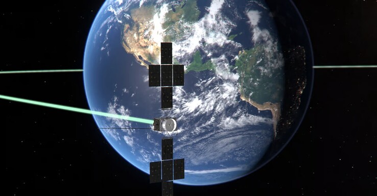 Die Illustration eines Künstlers zeigt die Juice-Sonde in ihrer Umlaufbahn um die Erde. (Bildquelle: ESA)