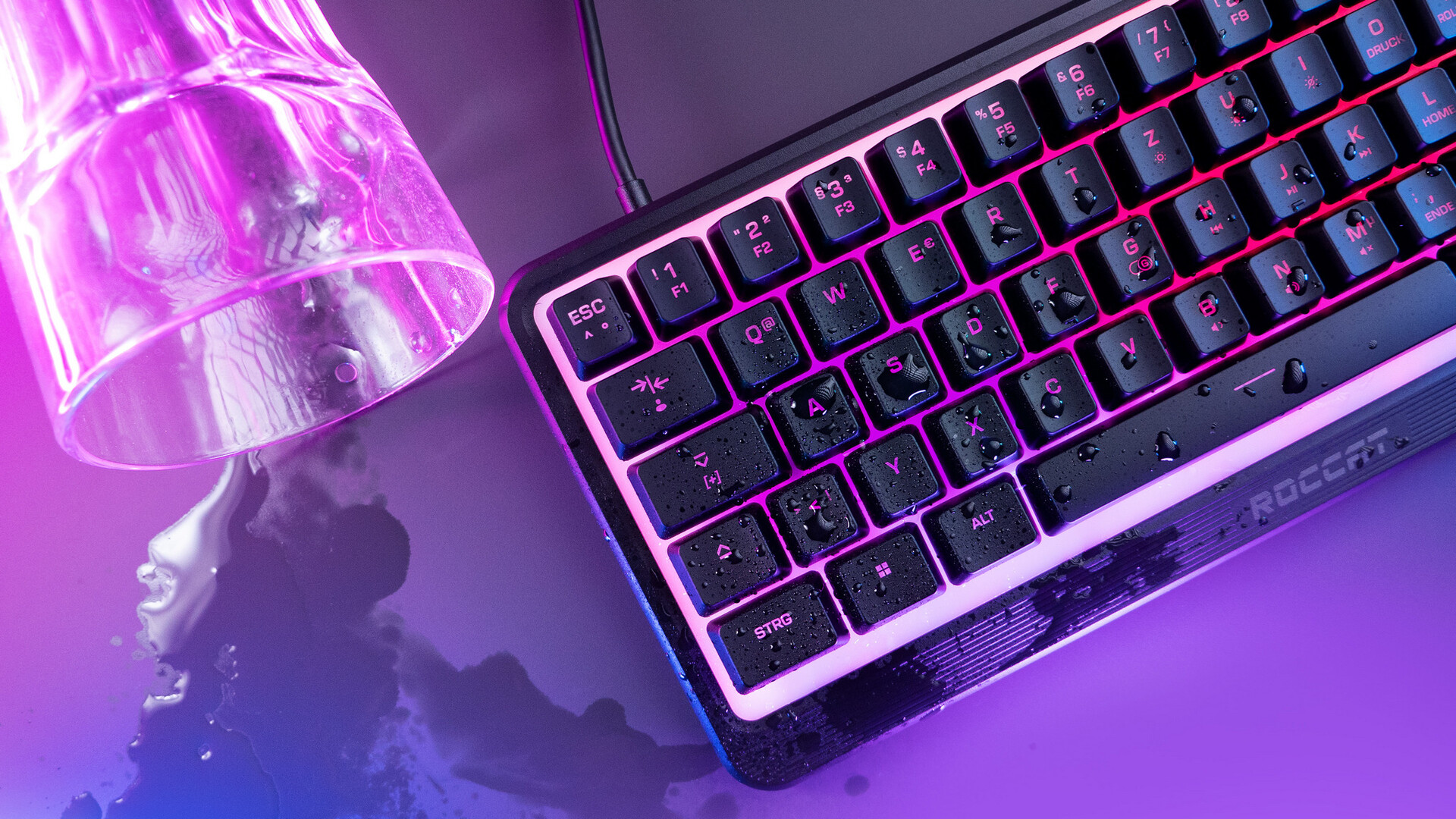 Roccat Magma Mini 60ProzentTastatur mit RGBBeleuchtung und IP33Schutz für 50 Euro