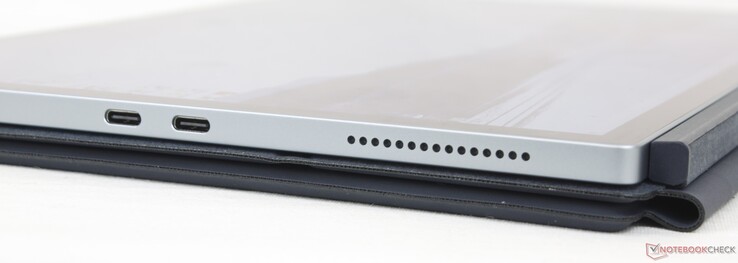 Links: 2x USB-C mit Thunderbolt 4, Power Delivery und DisplayPort 1.4