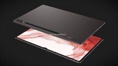 Das neue 14,6 Zoll Samsung Galaxy Tab S9 Ultra ist vor dem erwarteten Launch im Juli bereits in hochauflösenden Renderbildern auf CAD-Basis zu sehen. (Bild: MySmartPrice, editiert)